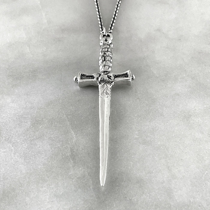 silver gold dagger pendant necklace jewel thief Brighton