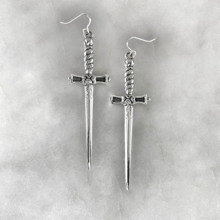silver gold dagger earrings jewel thief Brighton