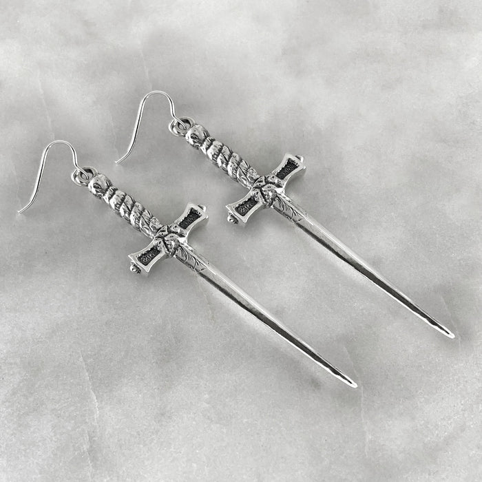 silver gold dagger earrings jewel thief Brighton