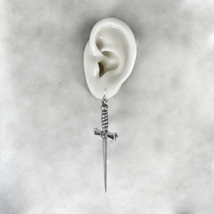 silver gold dagger earrings jewel thief Brighton