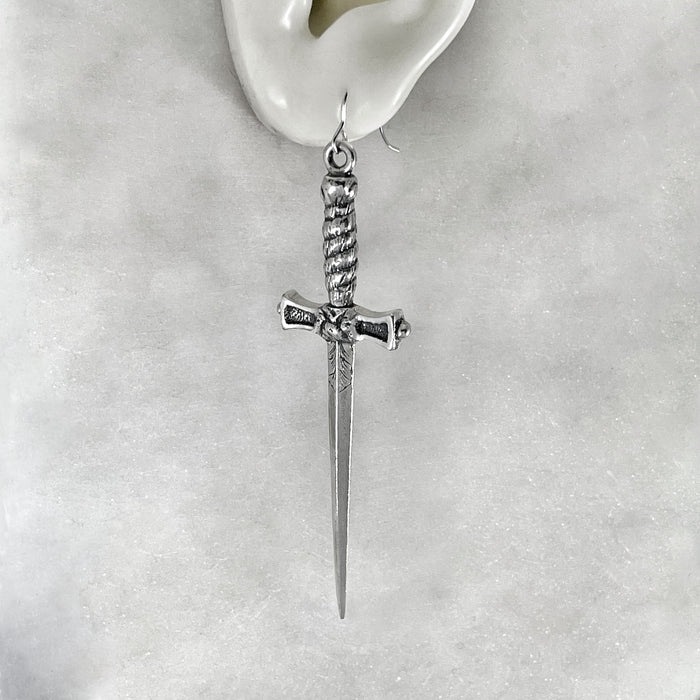 silver gold dagger earrings jewel thief Brighton