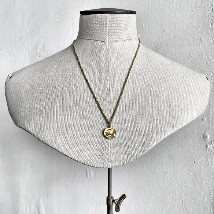 Gold Dove Coin Necklace