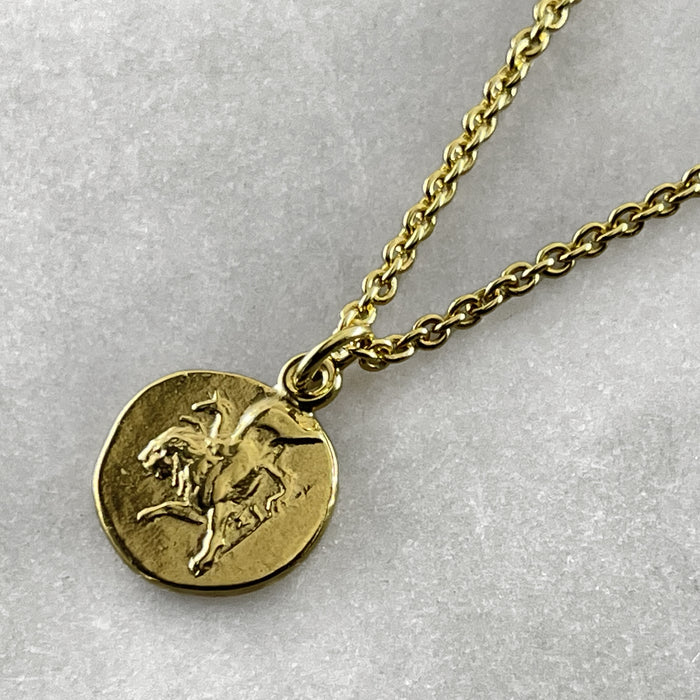 Gold Dove Coin Necklace