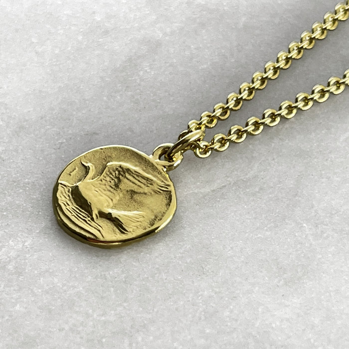 Gold Dove Coin Necklace