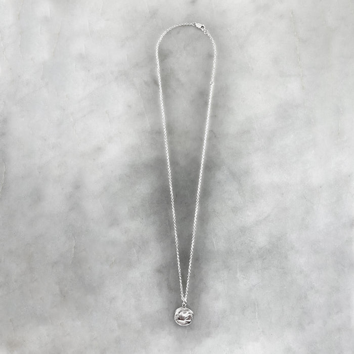Silver Dove Coin Necklace