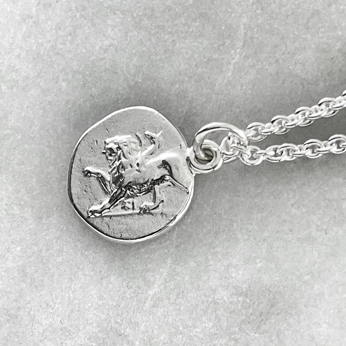 Silver Dove Coin Necklace