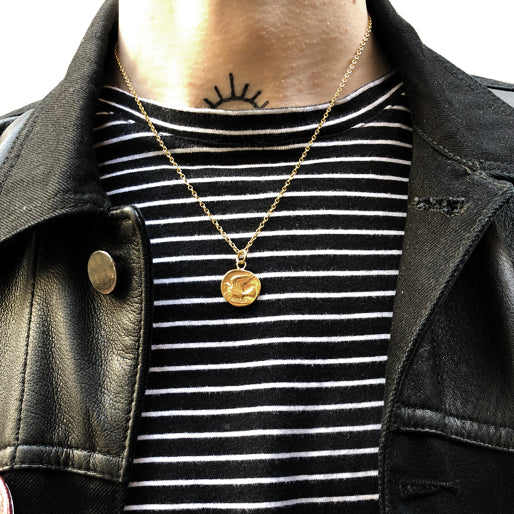 Gold Dove Coin Necklace