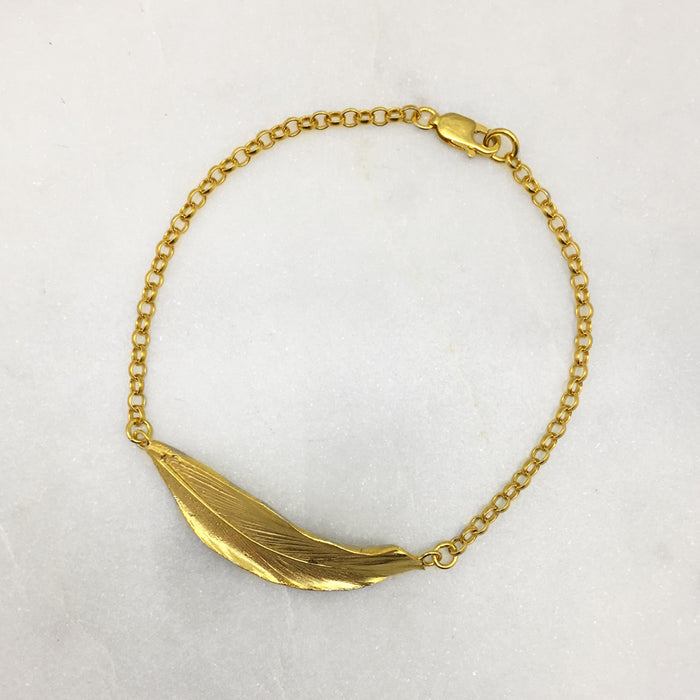 Gold Feather Bracelet