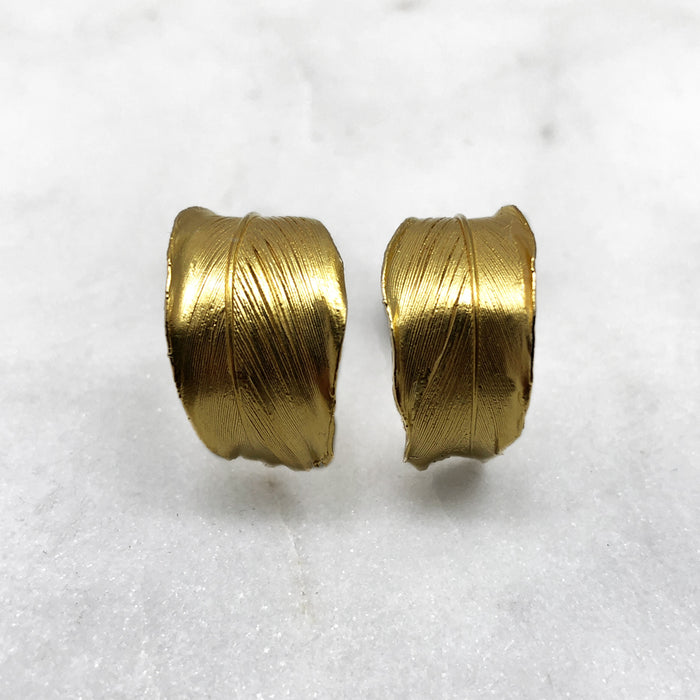 Gold Feather Earrings