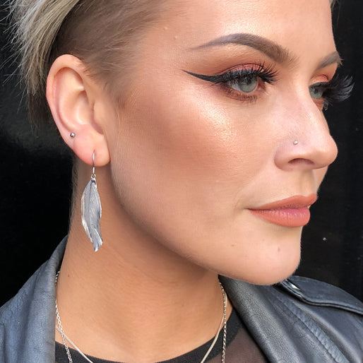 Silver Feather Earrings
