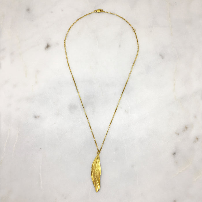 Gold Feather Necklace