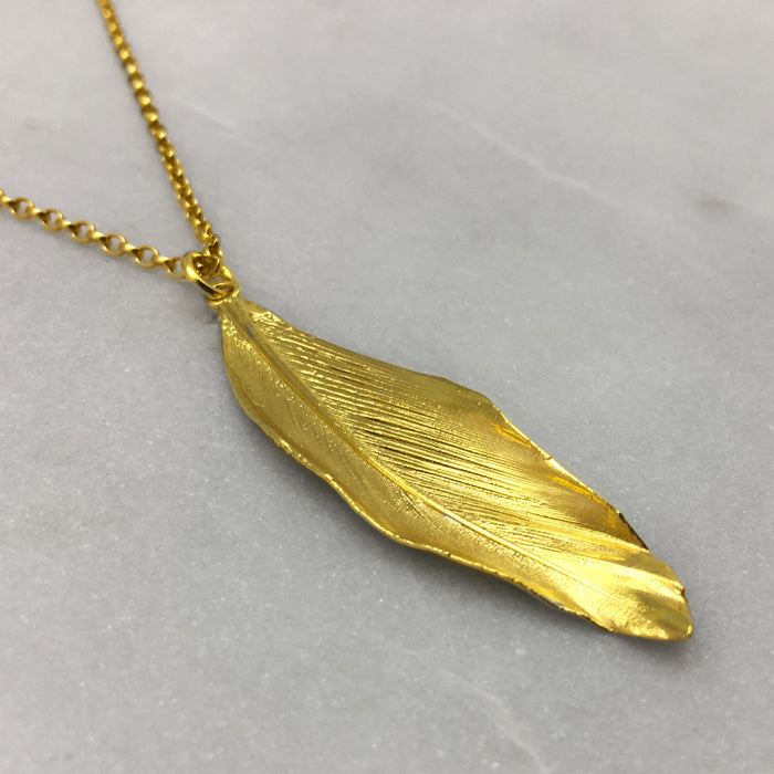 Gold Feather Necklace