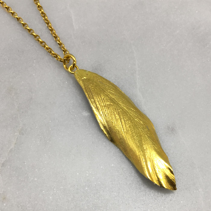 Gold Feather Necklace