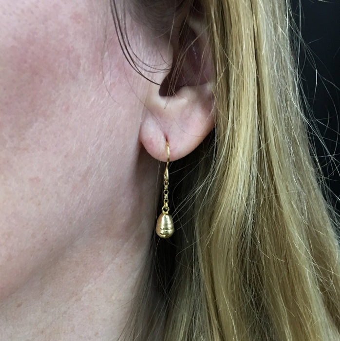 Gold Fresh Water Pearl Earrings