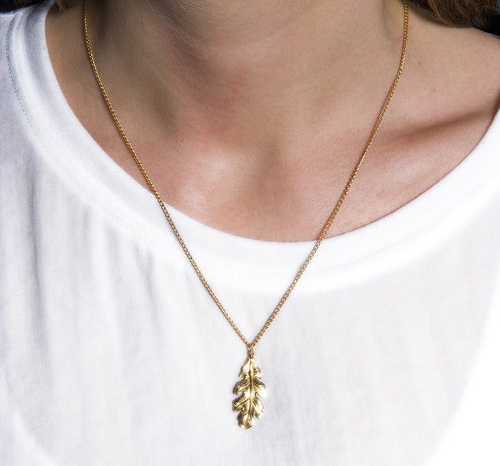 Gold Oak Leaf Necklace