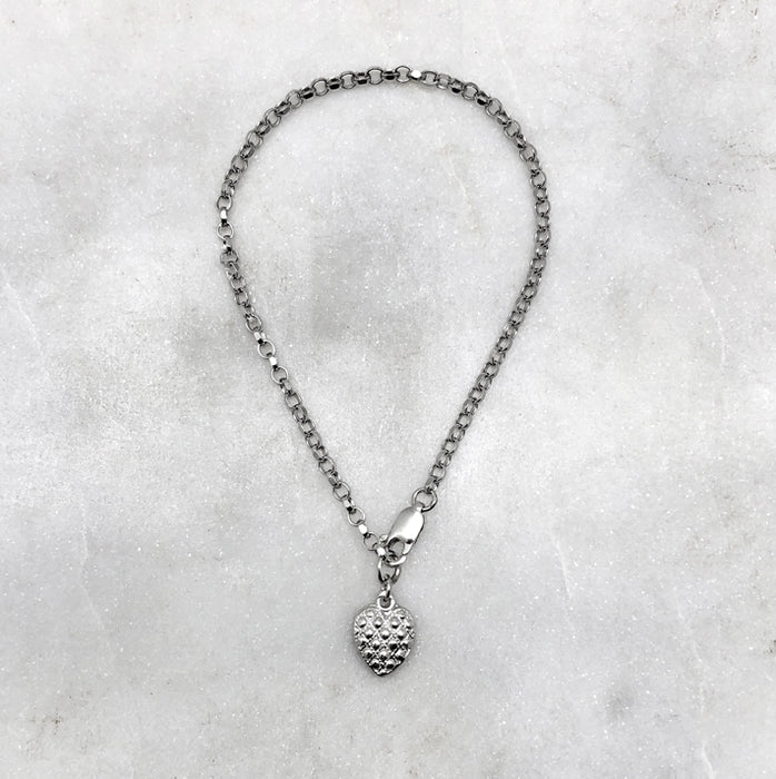 Gothic Silver Heart Bracelet