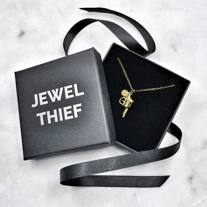 Tiny Gold Revolver Pendant