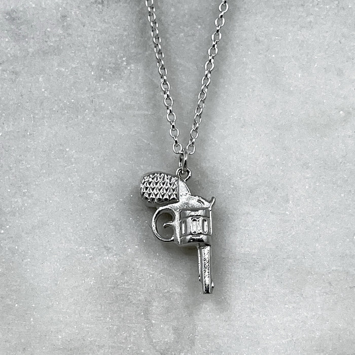 Tiny Silver Revolver Pendant