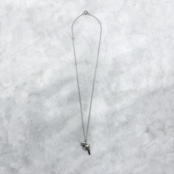 Tiny Silver Revolver Pendant