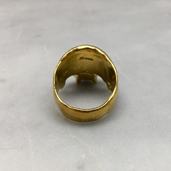 Skull Ring, Gold Ring, Macabre Jewelry, Memento Mori