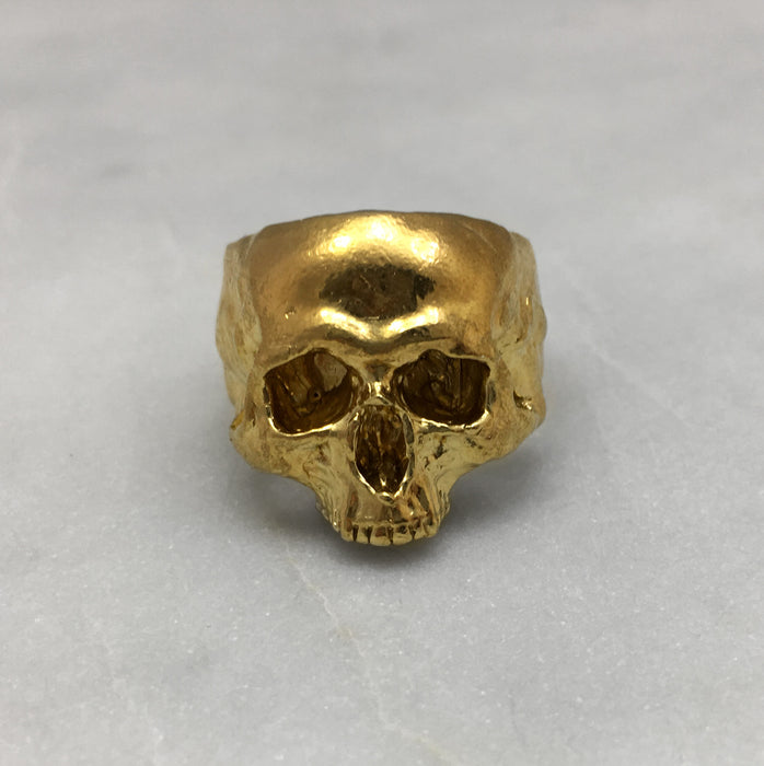Skull Ring, Gold Ring, Macabre Jewelry, Memento Mori