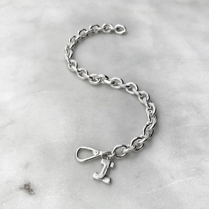 Jewel Thief Logo Silver Edge Chain Bracelet
