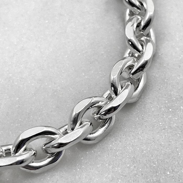 Jewel Thief Logo Silver Edge Chain Bracelet