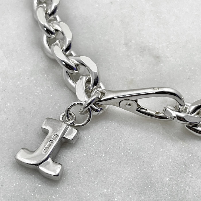 Jewel Thief Logo Silver Edge Chain Bracelet