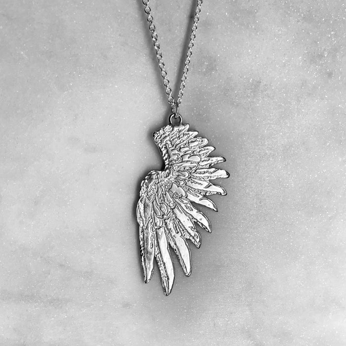 Large Silver Wing Pendant