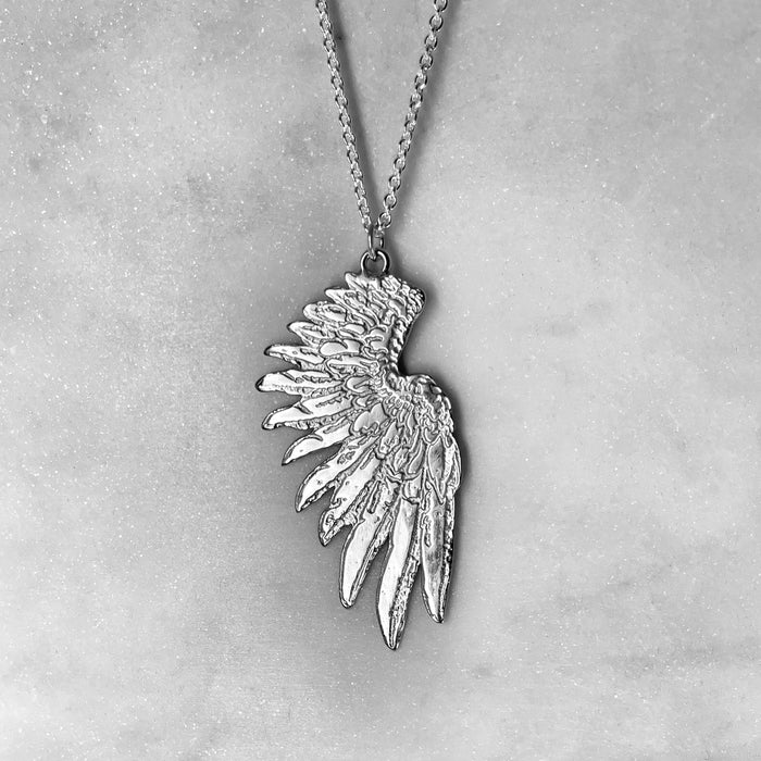 Large Silver Wing Pendant