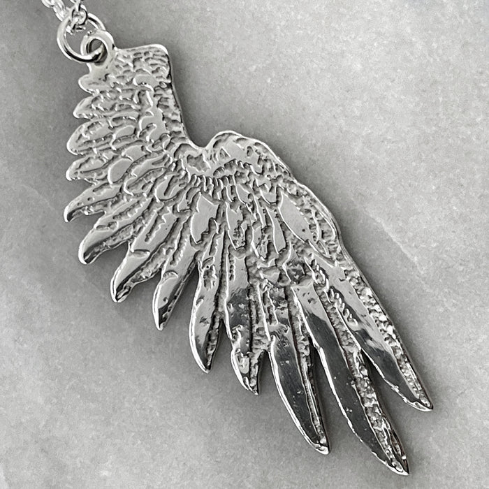 Large Silver Wing Pendant