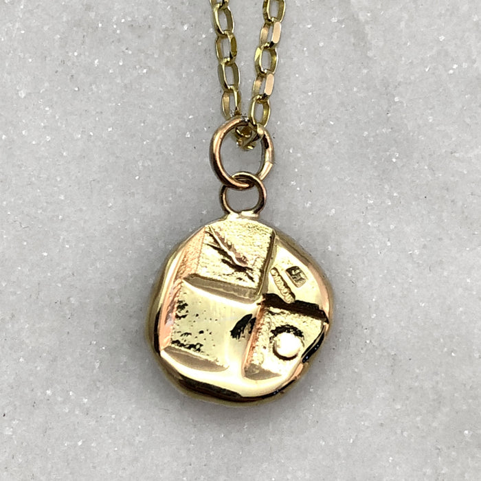 Solid 9k Gold Lion Coin Necklace