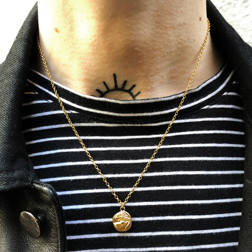 Gold Lion Coin Necklace