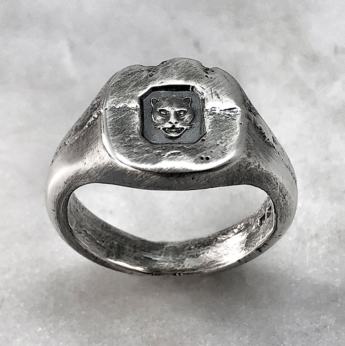 London Rough Silver Signet Ring