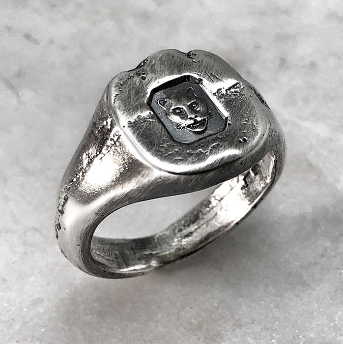 London Rough Silver Signet Ring