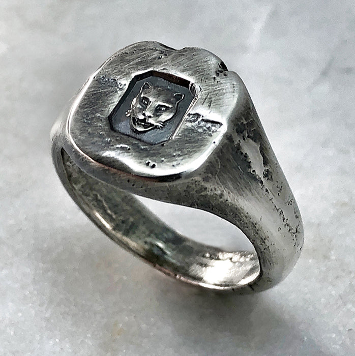 London Rough Silver Signet Ring