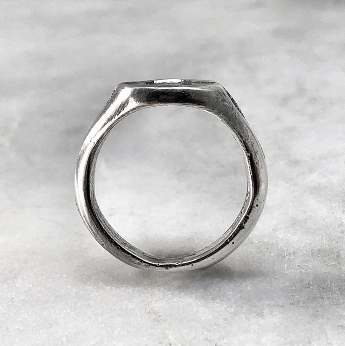 London Rough Silver Signet Ring