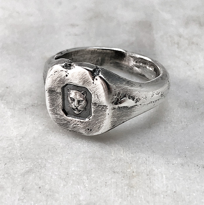 London Rough Silver Signet Ring