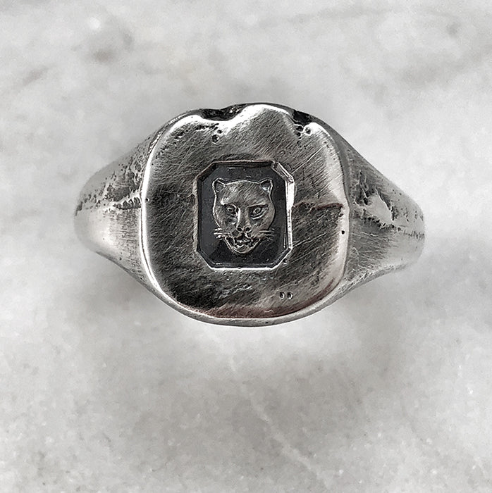 London Rough Silver Signet Ring