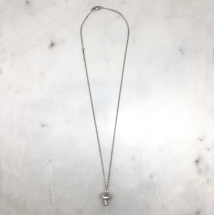 Silver Mushroom Necklace