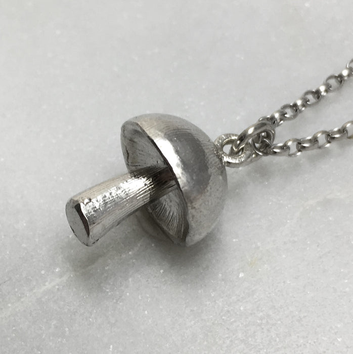 Silver Mushroom Necklace
