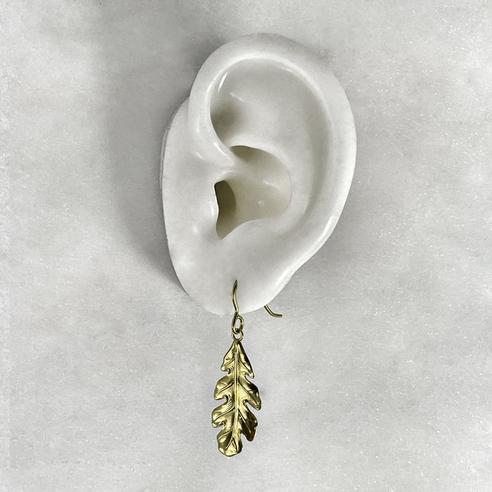 Oak Leaf Earrings, Silver or Gold