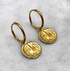greek coin hoop drop earrings jewel thief Brighton