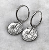 greek octopus coin hoop drop earrings jewel thief Brighton