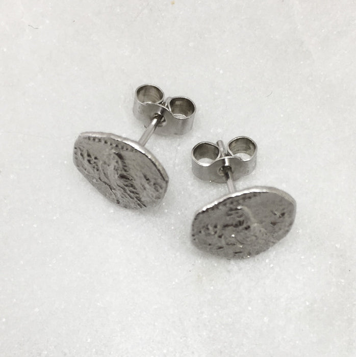 Silver Parrot Coin Earrings