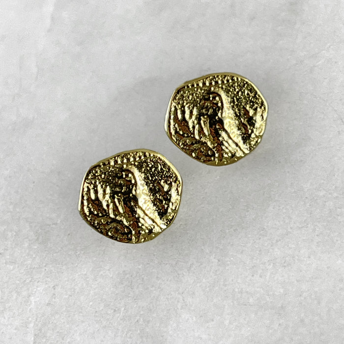 Gold Parrot Coin Earrings
