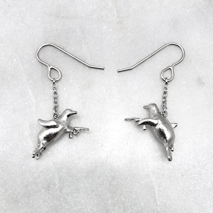 Gun Toting Penguin Earrings