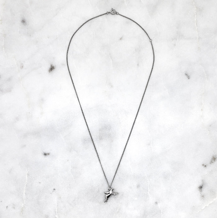 Silver Penguin Gun Necklace