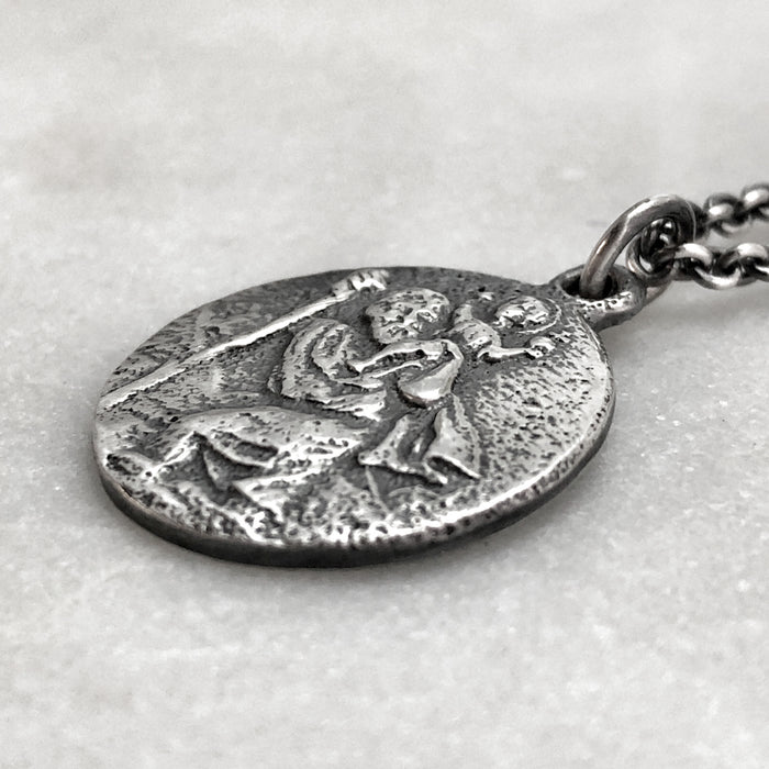St Christopher Silver Necklace