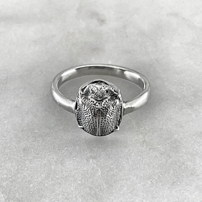 Silver Scarab Ring